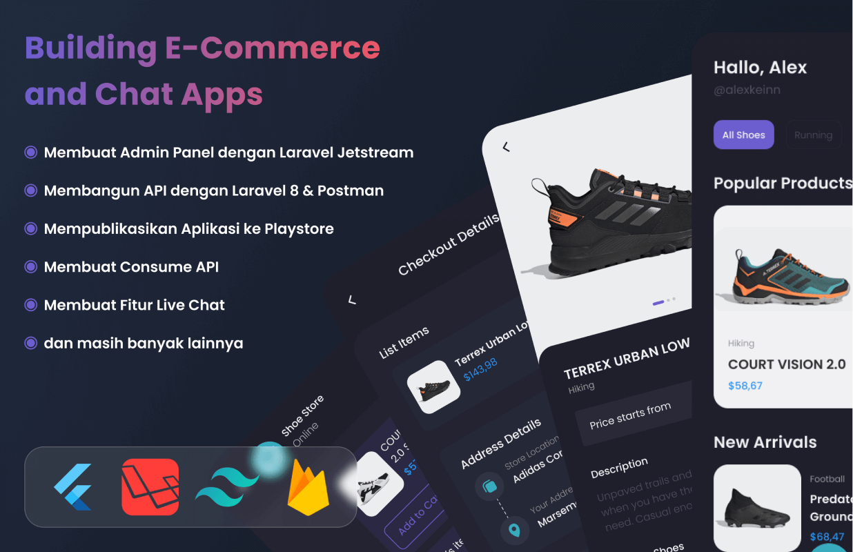 Kelas Full-Stack Laravel Flutter 2021: Building E-Commerce and Chat Apps di BuildWith Angga